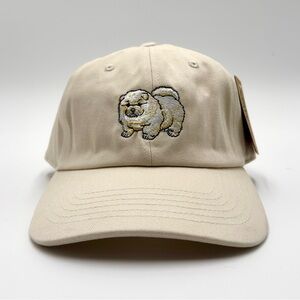 Beige Adjustable Baseball Cap Hat with Chow Chow Dog Embroidery for Men & Women